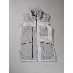 Nike Primaloft Quilted Puffer Vest Full Zip White Womens Size Small Pockets